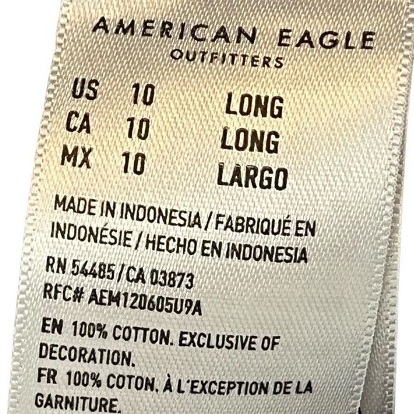 American Eagle Baggy Jean Womens Medium Wash High Rise Blue Jeans sz 10 Long - Picture 15 of 16